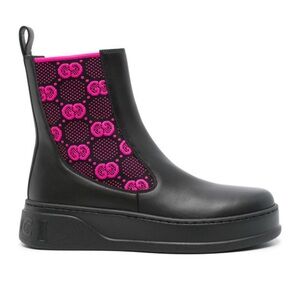 Gucci Women's Black and Pink Boots